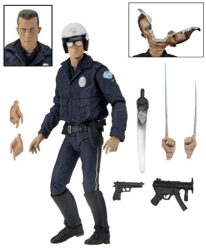 NECA Terminator 2 T-1000 Motorcycle Cop Ultimate Action Figure (7 inch Scale)