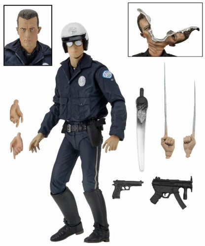 NECA Terminator 2 T-1000 Motorcycle Cop Ultimate Action Figure (7 inch Scale)
