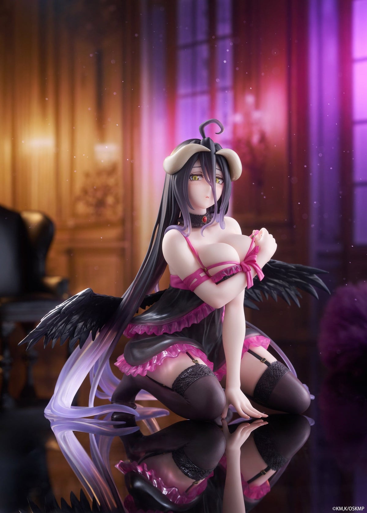 Taito Desktop Cute Overlord Albedo Negligee Ver. PVC Figure (13 cm) - View 5