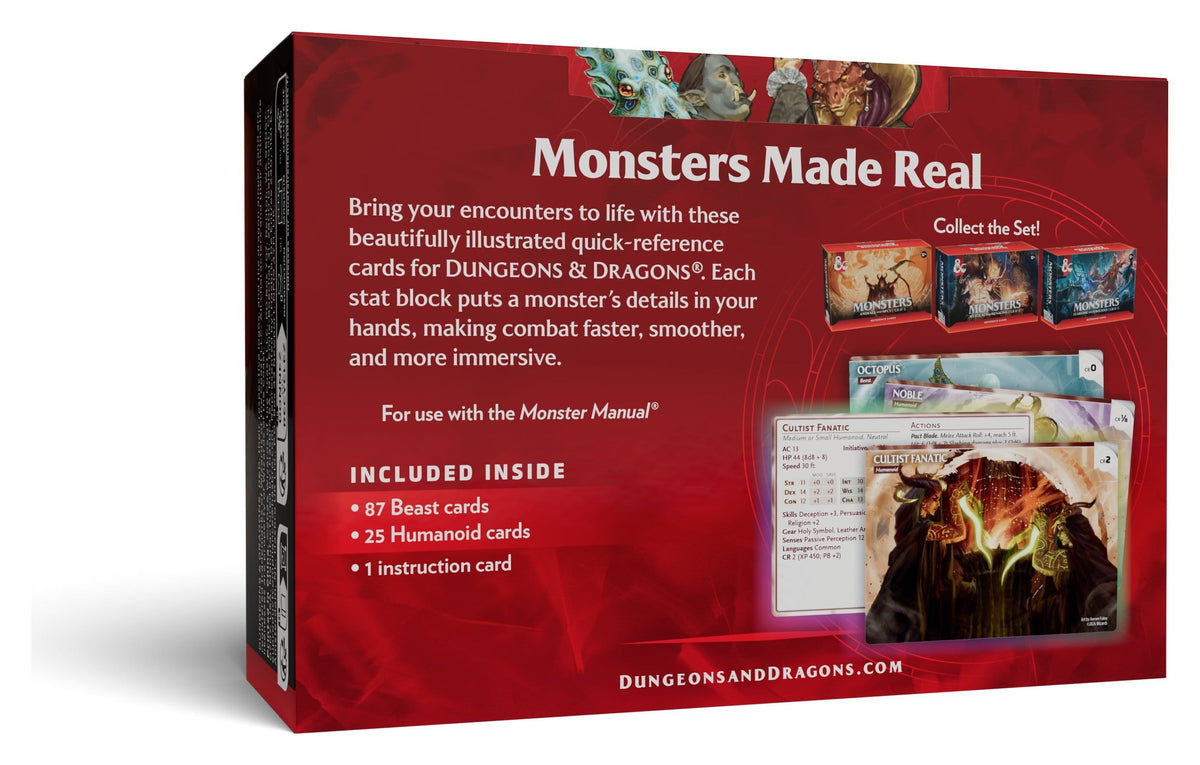 Wizards of the Coast Dungeons and Dragons Monsters Animals and NPCs Reference Cards - View 3